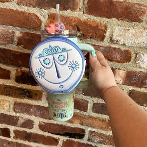 Disney parks It’s A Small World Tumbler with Hippo Straw Topper and Pouch NEW
